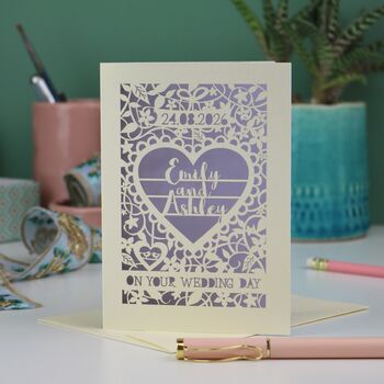 Personalised Papercut 'On Your Wedding Day' Card, 6 of 10