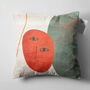 Abstract Orange Face Pattern Cushion Cover, thumbnail 5 of 7