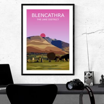 Blencathra Lake District Landscape Art Print, 3 of 4