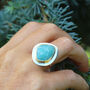 Amazonite Gemstone Adjustable Sterling Silver Ring, thumbnail 4 of 7