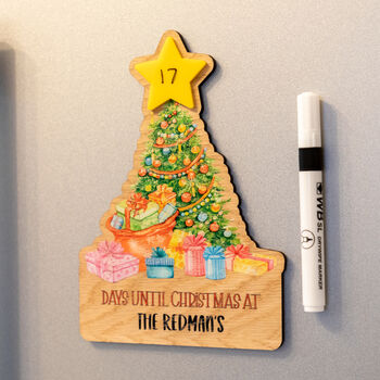 Personalised Christmas Tree Countdown Magnet Or Stand, 7 of 7