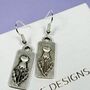 Thistle Drop Silver Plated Earrings Scottish Gift, thumbnail 4 of 5