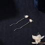 Robin Bird Threader Earrings In Sterling Silver, thumbnail 5 of 9