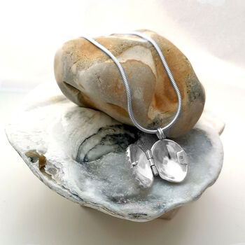 Shell Locket Silver Necklace, 3 of 4