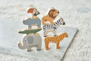 Personalised Wooden Stacking Animals Game, 7 of 7