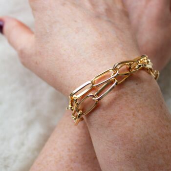Chunky Gold Plated Double Wrap Chain Bracelet, 2 of 6