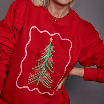 Christmas Tree Bow Sweatshirt, 2 of 8