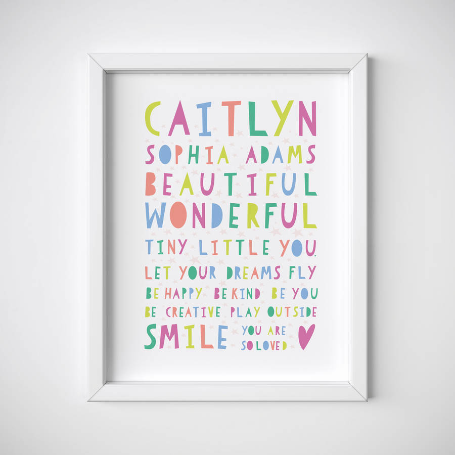 Personalised You Are So Loved New Baby Print By Coupole Carnaby