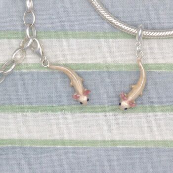 Enamelled Sterling Silver Axolotl Charm, 2 of 6