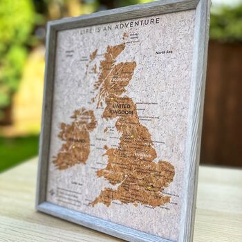 Push Pin UK Ireland Travel Map Birthday Gift, 6 of 9