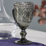 Set Of Four Exotic Embossed Wine Goblets, thumbnail 3 of 5