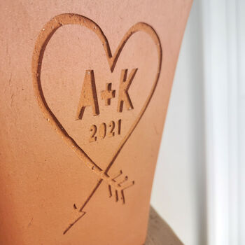 Personalised Love Heart Engraved Pot, 5 of 8