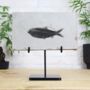 Diplomystus Fossilized Fish Bespoke Steel Stand Real Authentic Jurassic Dinosaur Fossil Natural History Interior Design Home Decor Display Gift Ornament, thumbnail 1 of 3