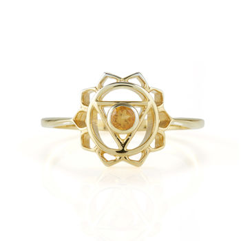 Solar Plexus Chakra Citrine Ring Silver Or Gold Plated, 6 of 11