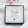 To My Sister Necklace – Heart Infinity Charm, Sterling Silver Jewellery Gift, Personalised Birthday Keepsake, thumbnail 5 of 7