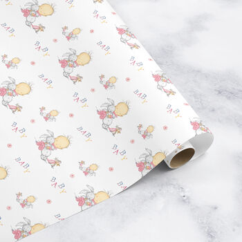 Baby Girls Pink Wrapping Paper, Folded Or Roll, 4 of 4