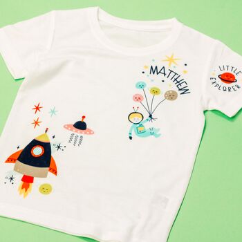 Children's Personalised Space Explorer T Shirt, 11 of 11