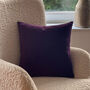Luxury Super Soft Velvet Cushion Plum Purple, thumbnail 2 of 4