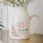 Personalised Floral Birthday Jug Vase, thumbnail 1 of 4