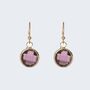 Gold Plated Purple Amethyst Earrings, thumbnail 1 of 6