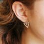 Sterling Silver Dragon Tail Heart Stud Earrings, thumbnail 2 of 3