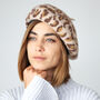 Leopard Spot Knitted Wool Beret, thumbnail 3 of 4