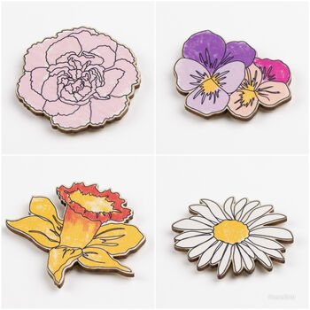 Wooden Birth Flower Magnets, 2 of 12