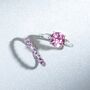 Pink Sapphire And Pink Amethyst Half Eternity Ring In Sterling Silver And 18k Gold Vermeil, thumbnail 3 of 12