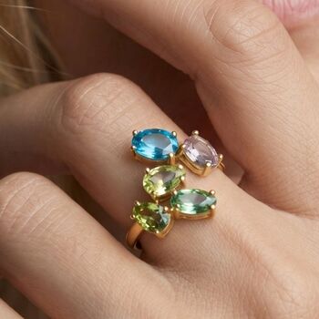 Hanabi Mixed Stones Ring, 4 of 5