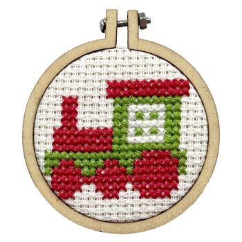 Full Steam Ahead To Christmas! Christmas Mini Matchbox Cross Stitch Kit, 3 of 5