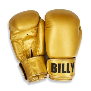 Personalised Full Leather Boxing Gloves Gold, 8 of 10