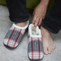 Jack Grey Red Herringbone Mens Slippers/Indoor Shoes, thumbnail 8 of 8