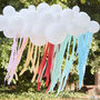 White Cloud Balloon Garland With Rainbow Streamers, thumbnail 1 of 2