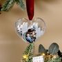 Personalised Lego® Brick Heart Shaped Photo Block Christmas Bauble, thumbnail 2 of 2