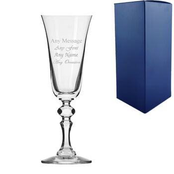 Personalised Champagne Flute With Blue Gift Box, 2 of 5