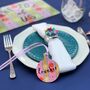 Set Of Four Bright Table Name Settings In Bauble Design, thumbnail 9 of 12
