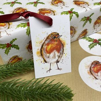 Robin Christmas Wrapping Paper, Gift Wrap, 10 of 10