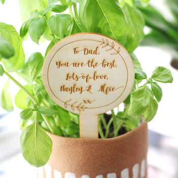 Personalised Engraved Wooden Plant Sign, 3 of 4