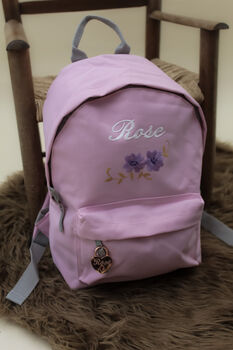 Personalised Embroidered Brown Teddy Bear Kids Backpack With Padlock, 5 of 5