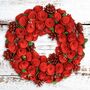 Deluxe Woodland Rose Winter Wreath, thumbnail 3 of 6