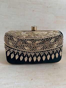 Heavily Embroidered Green Clutch Bag, 10 of 11