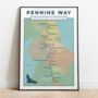 Personalised Pennine Way Art Print With Map, thumbnail 3 of 10