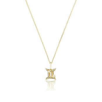 Solid Gold/White Gold Genuine Diamond Zodiac Necklace, 12 of 12