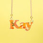 Personalised Iridescent Summer Flowers Name Necklace, thumbnail 1 of 4