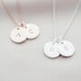 Personalised Hammered Double Initial Disc Necklace, thumbnail 6 of 12