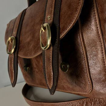 Two Tone Brown Leather 'Cleo' Handbag, 7 of 10