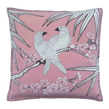 Bamboo Birds Embroidered Chinoiserie Cushion, 2 of 3