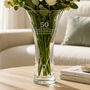 Wedding Anniversary Gift Engraved Crystal Glass Vase, thumbnail 1 of 10