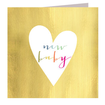 Gold Foiled New Baby Greetings Card, 3 of 4