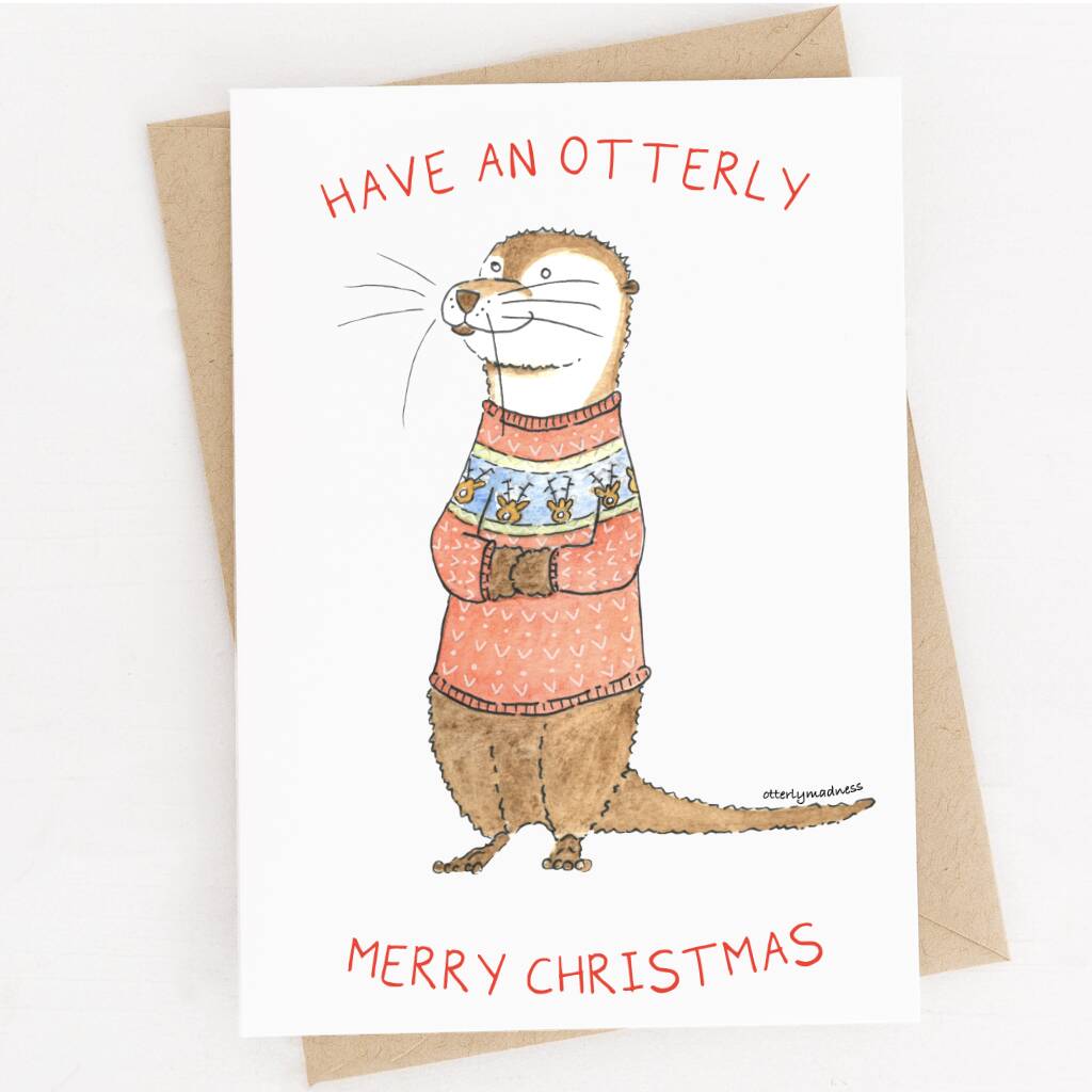 Otter Christmas Cards Pack Of Nine By Otterly Madness